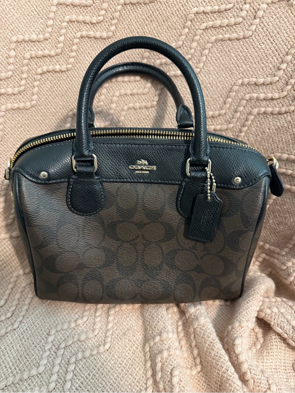 Coach Brown and Black Dome Satchel Handbag